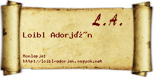 Loibl Adorján névjegykártya